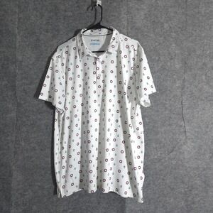 Xcaster Outdoor Polo Shirt Men's XL White Anchor Lifebuoy Print Performances Geo